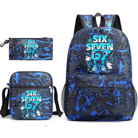 67 Six Seven Printed School Bags 3Pcs Set Girls Boys Shoulder Bag Pencil Case Children Daypack 67 Me