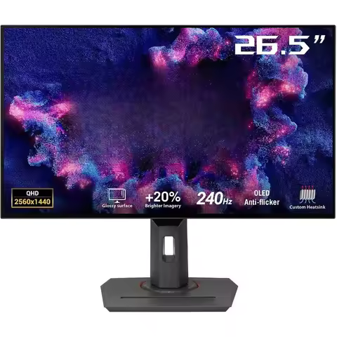 27 Inch QHD OLED Gaming Monitor 240Hz 0.03ms G-SYNC Compatible Anti-flicker Heatsink DisplayWidget