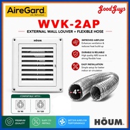 AIREGARD / HOUM WVK-2AP Wall Vent Kit Original Part Include External Louver And 2/4 Meter Hose WVK2A