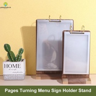 LFINDS Ads Display Stand, Multi page Label Holder Menu Card Holder, Multipurpose Wooden Holder Loose