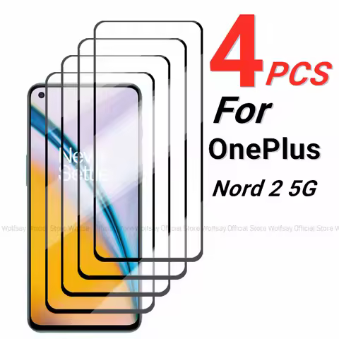 2/4PCS Tempered Glass For OnePlus Nord 2 5G Screen Protector OnePlus Nord 2 5G Full Glue Protector P