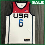 Classics Heat Pressed Men's Jersey Dream Team USA #6 Damian Lillard Basketball 2021 Tokyo Olympics J