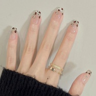 Thai Shop Fashion Nails False French Style Flash Drill Nail Art DD292