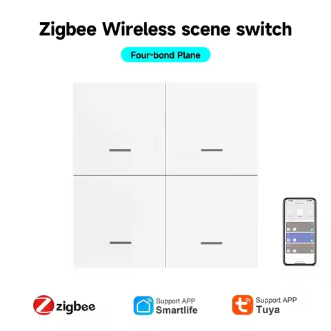 Tuya Smart ZigBee Scene Switch Wireless Scene Switch 4 Gang 12 Mode Automatic Scenario Push Button C