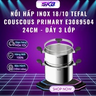 Tefal Couscous Primary E 18/10 Stainless Steel Steamer3089504 24cm - 3-layer bottom -