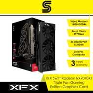 XFX Swift AMD Radeon RX 9070XT Triple Fan Gaming Edition 16GB GDDR6 Graphics Card