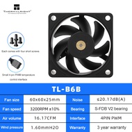 Thermalright TL-B6B B6W 60mm Case Fan 4pin PWM Temperature Control 6025 CPU Cooling Fan 3200RPM Cool