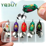 5pcs BOXXED3cm/4.5g TopWater Fishing Lure Mini  Soft Frog  bait with Double Hooks floating bait Cast