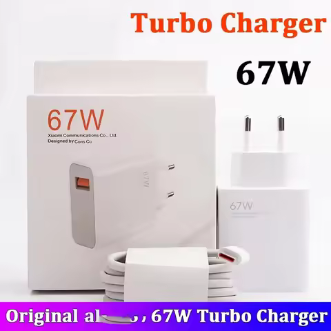 Original 67W USB Super Fast Charger Power Adapter 6A Type-C Cable Quick Charge Applicable to Xiaomi