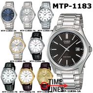 CASIO ของแท้ รุ่น MTP-1183A MTP-1183G MTP-1183E MTP-1183Q นาฬิกาผู้ชาย สายสแตนเลส วันที่ กล่องและประ