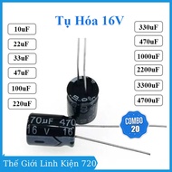 Combo 20 tụ hóa tụ điện phân cực 16V các loại 10uF - 4700uF