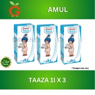 [Greenshinesg] Amul Taaza Full Cream Milk 1 Lts | 1 x 3 | 1 x 6 | 1 x 12 carton