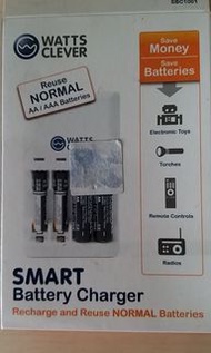 watts clever 充電器 適用於 AA 和 AAA鹼性/鎳氫/鎳鎘電池 適用 Ni-CD、Ni-MH 和 RAM 電池