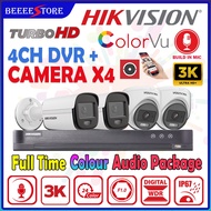 HIKVISION 5MP COLORVU 4CH Camera Package 3K Full Time Colour Audio Hardisk CCTV PACKAGE (2.8mm)
