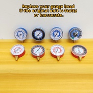 1Port (Analog) Manifold Gauge Meter Head HVAC Pressure Gauge PSI Bar Gas Meter Refrigeration R134a R