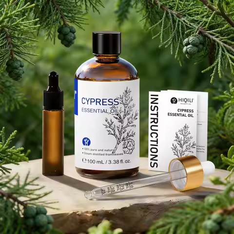 HIQILI Natural Cypress Essential Oil,10/100ml Different Specifications,Used For Humidifiers/Diffuser