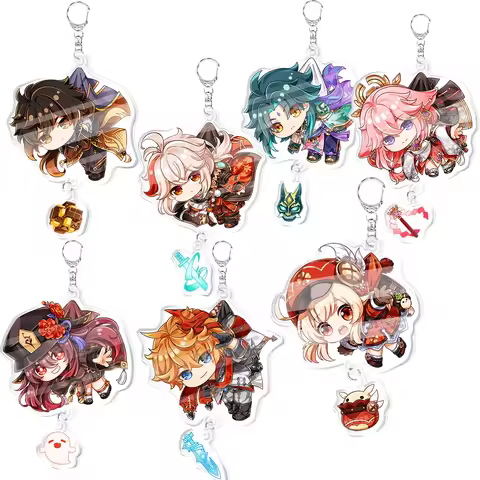 Hot Game Xiao Collei Tighnari Dori Nahida Keychain Anime Accessories Key Chain Backpack Pendant Prop