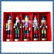 (CSID) 5 Pcs/Set 12CM Nutcracker Christmas Decorations Puppet Christmas Dolls Decoration Desk Decor