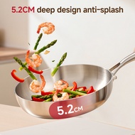 316 Stainless Steel Frying Pan  Induction and Gas Stove Compatible Cookware