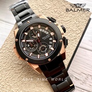 宾马 Balmer 8121G BRG-4 Sporty Chronograph Men Watch with Sapphire Glass and Black Stainless Steel XXL