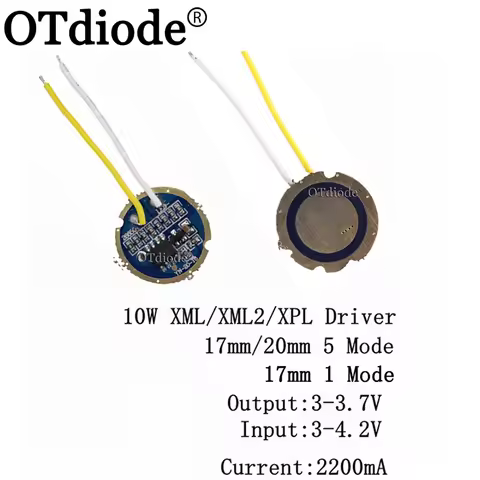 1pcs 10pcs xmll led xmll2 led T6 U2 driver 17mm 20mm 2.7-4.2V 2-2.2A 5-Mode/1 Mode LED Driver for 50