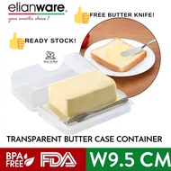 [READY STOCK] BPA-FREE Transparent Butter Case Storage Container Holder Keeper + FREE Butter Knife (MICROWAVABLE)