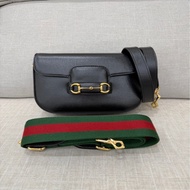 Gucci 經典黑色1955系列馬銜扣斜背包