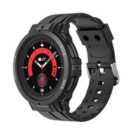全城熱賣 - 適用於三星 Galaxy Watch 5 Pro 45mm 運動一體TPU錶帶（黑色）