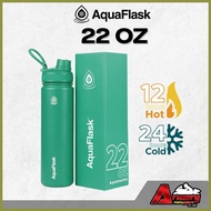❀ § ❁ AQUAFLASK (22 OZ) Wide Mouth with Spout Lid Vacuum Insulated Stainless Steel Drinking