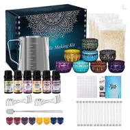 KISS)Complete Candle Making Kit Beeswax Scented Candles Supplies DIY Arts and Crafts for Adults and Teens Gift Set Including Candle Tins/Candlewick Stickers/Fragrance Oil/Candlewic