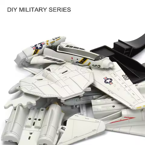 1:72 Scale F-14 Tomcat Fighter Jet Model - White & Black ABS Plastic Aircraft With Detailed Design, 