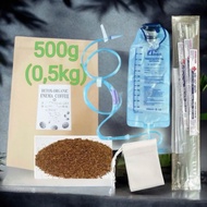 1 Medical/GREETMED bag (1200ml) + 15 filter bags + 10 plastic infusion lines fr12_500mm+500G ENEMA D