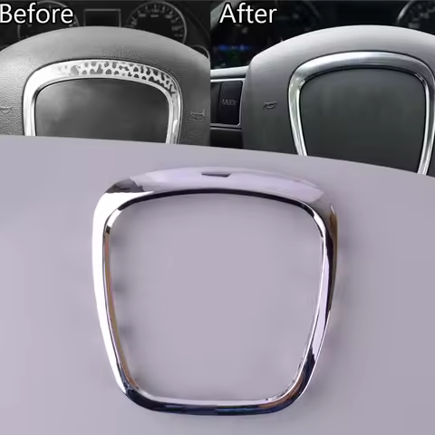 Car Steering Wheel Emblem Logo Trim Frame Fit for Audi A4 S4 B7 B8 A5 S5 A6 C6 Q5 Q7 2008 2009 2010 