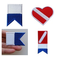 [mojotorw7] Alpha Flag diver Flag Patch Badge Scuba Diving  Embroidered Decorative Patches