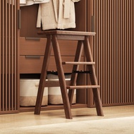 (JIJI.SG) Solid Wood Three-Step Ladder Stool, Folded And Thickened, Climbing Ladder Stool, Household