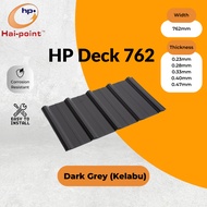 Hai Point HP Metal Deck 762 Metal Roofing Atap Rumah Atap Zink Kilang Zink Bumbung Kilang Bumbung Rumah - Dark Grey