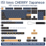 139151 Keys Blue Samurai KeyCap Red Samurai English Japanese PBT KeyCaps Cherry Profile For MX Switc