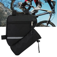 [SM]Nylon Bike Frame Bag Wear-Resistant Portable Reflective Stripe Triangle Frame Bag for Bicycle