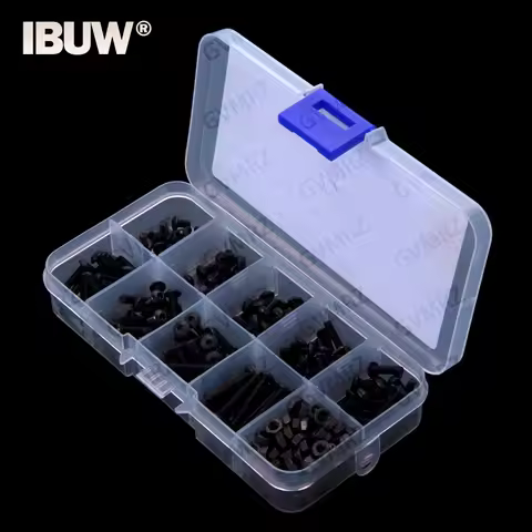 300pcs M3 Black Pan Head Hex Socket Screws M3*5 M3*6 M3*8 M3*12 M3*14 M3*16 M3*18 M3*20 M3 Nut M3X5
