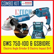 BOSCH COMBO KIT GSB10RE + GWS750-100 IMPACT DRILL C/W ANGLE GRNDER