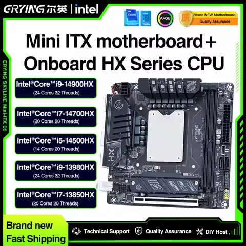 ERYING ITX DIY Gaming Motherboard CPU Combo 13th 14th Kit i9 14900HX 13980HX i7 14700HX 13850HX i5 1