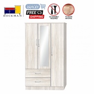 4 Feet Wardrobe Cupboard Mirror Whitewash 2737 Furniture Almari Baju Bilik