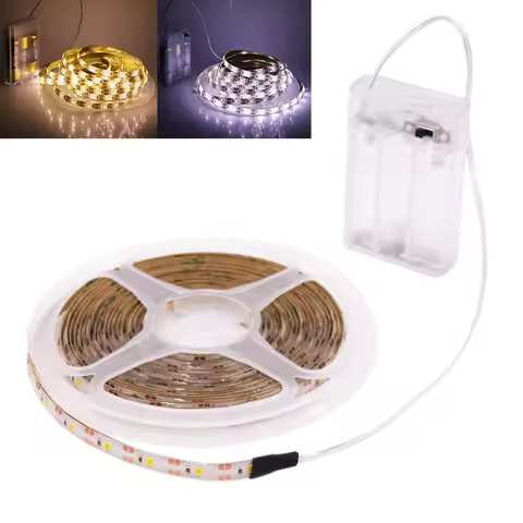 3AA Battery Power Led Strip Light 5V SMD2835 1M 2M 3M 4M 5M Flexible Lighting Ribbon Tape 60LEDs/M W