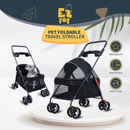 EZPET🐱【EZPET W02 Pet Stroller】Pet Trolley Troli Kucing Foldable Pet Strollers Travel Pet Carrier Dog