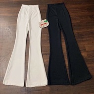 UMI WHITE BLACK HACK FLARE PANTS 109cm LONG Flared Pants Woman