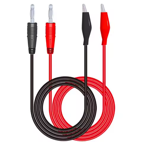 P1038 4mm Banana Plug To Alligator Clip Multimeter Test Leads Cable Line Jumper Wire Red Black Analy