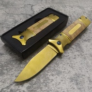 8.68'' Damascus 9CR18MOV Blade Knives Folding Knife Wood Handle Pocket