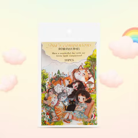 20pcs Kawaii Stationery Stickers Aya's companions Junk Journal Planner Decorative Sticker Scrapbooki