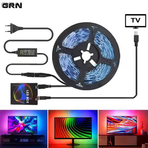 WS2812B TV Backlight LED Strip Ambient Lights 16 Million Pixels with Sync Box Power Supply Work with