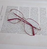 VINTAGE絕版老品全新古董眼鏡Hoya 亮紅雙色亮金  日本製